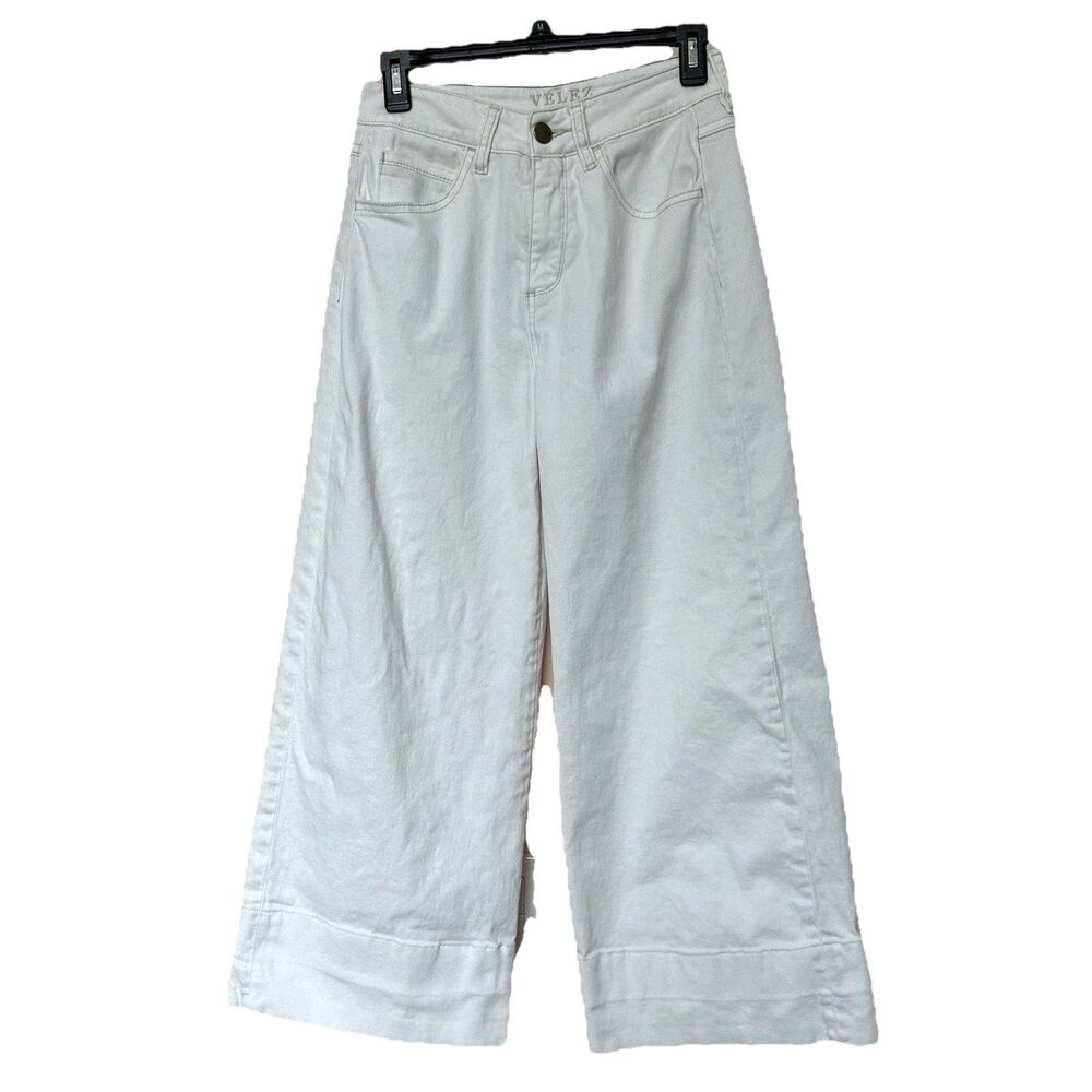 Velez Artisan Wide Leg Jeans Women’s 6 White Y2K Neo Grunge Indie Alt Streetwear